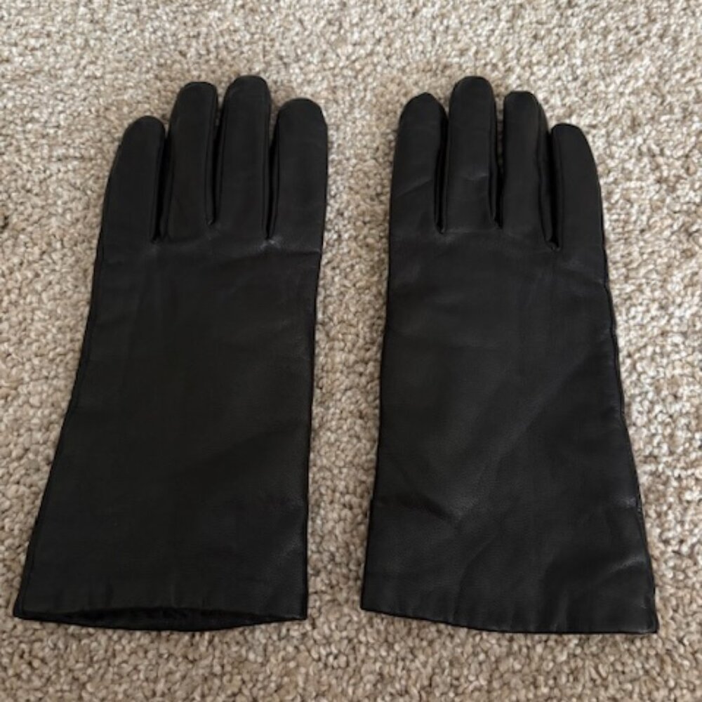 New Black Genuine Leather Womens Gloves. Forros Interior.